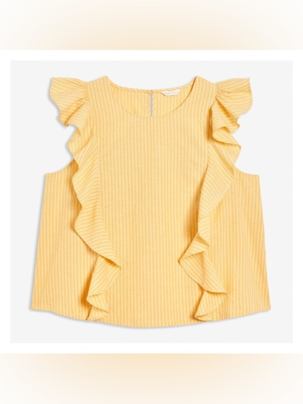 Joe Fresh x Jillian Harris Ruffle Linen Blend Blouse Women’s size Large